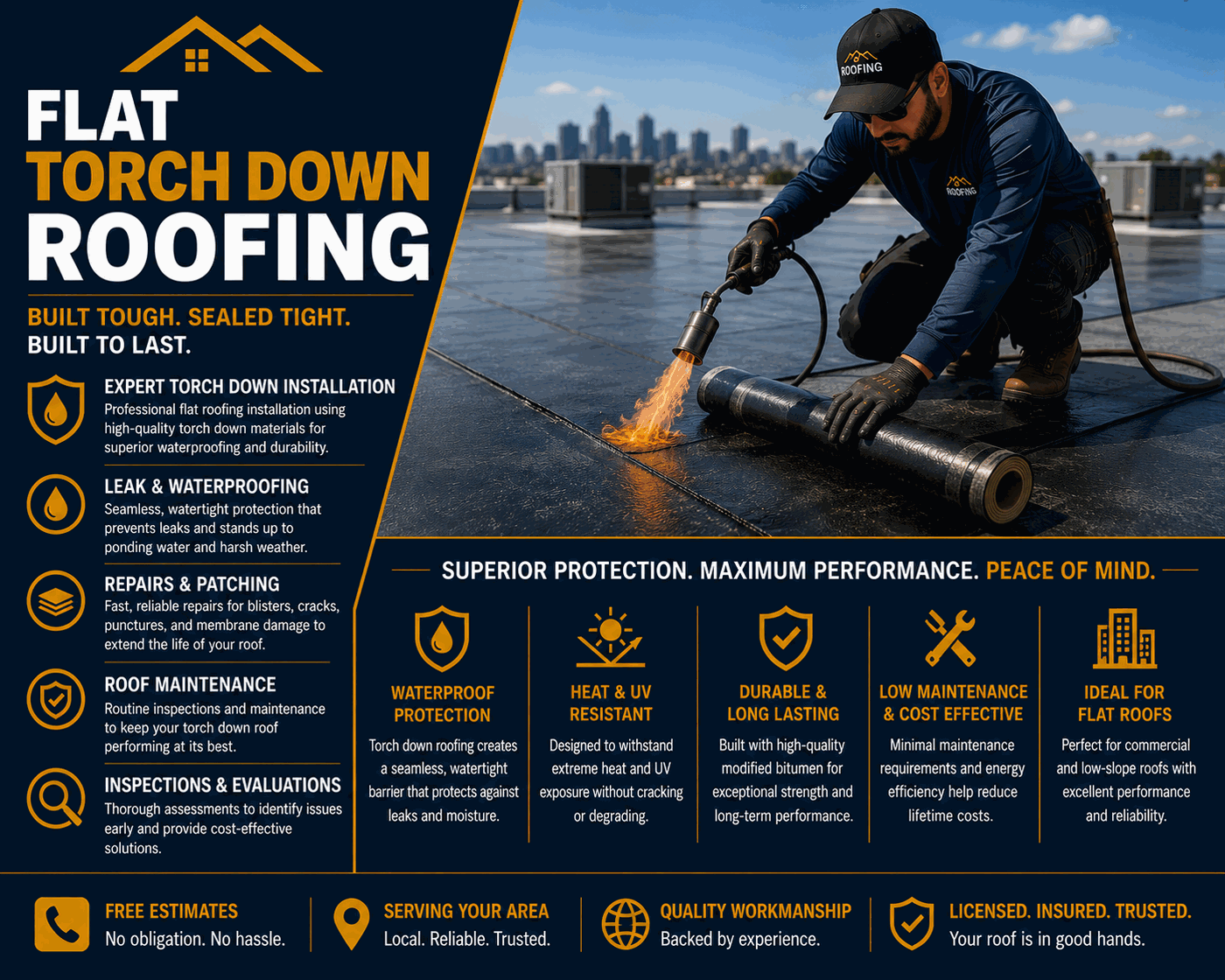 Flat Torch Down Roofing Sunland ​